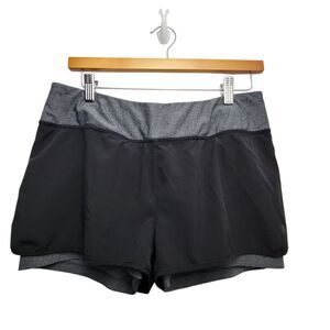 MPG Gray And Black Active Shorts Size Medium